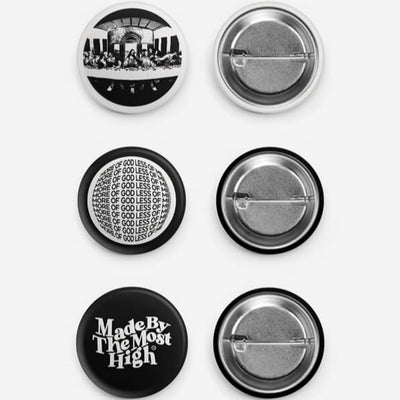 All Creations Co. Christian Buttons- Made By The Most High Button - More Of God Less Of Me Button - Last Supper Button- Christian Apparel - Christian Accessories