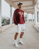 Lost and Found Maroon Oversized Crewneck Sweater  