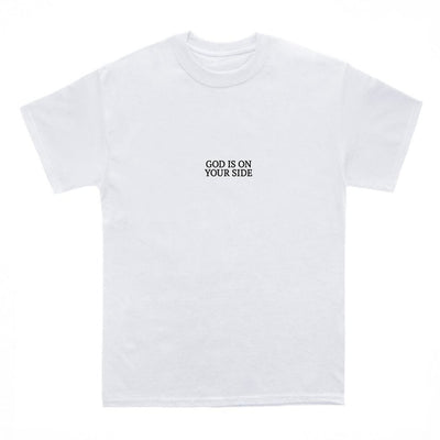All Creations Co. God Is On Your Side White Tshirt - Christian Apparel - Christian Accessories