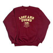 Lost and Found Maroon Oversized Crewneck Sweater  
